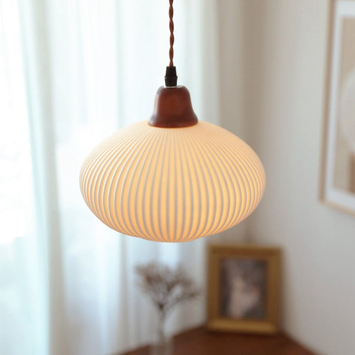 Lampa wisząca ceramiczna biała