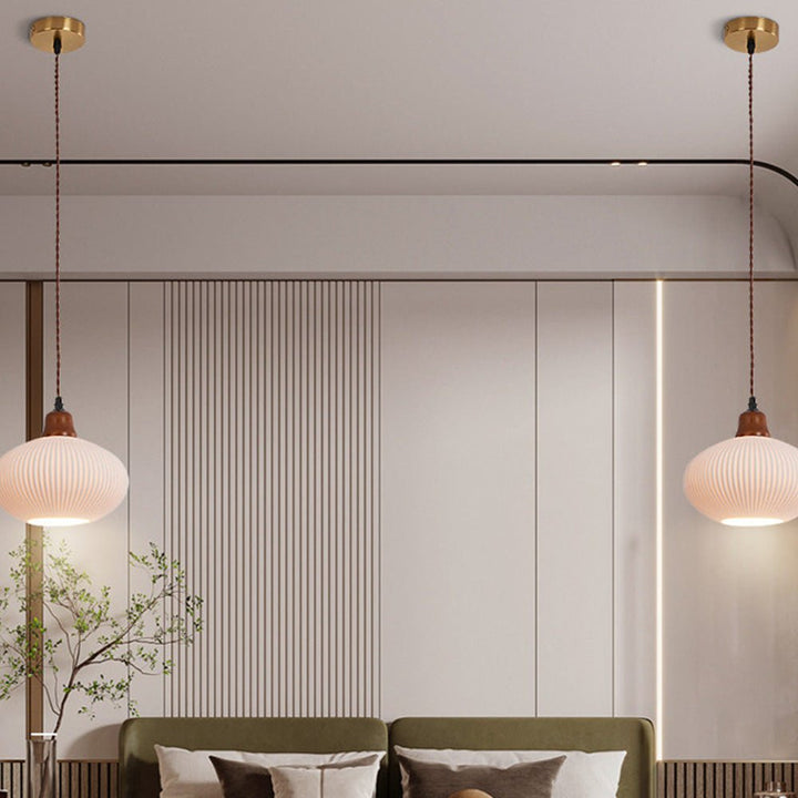 Lampa wisząca ceramiczna biała