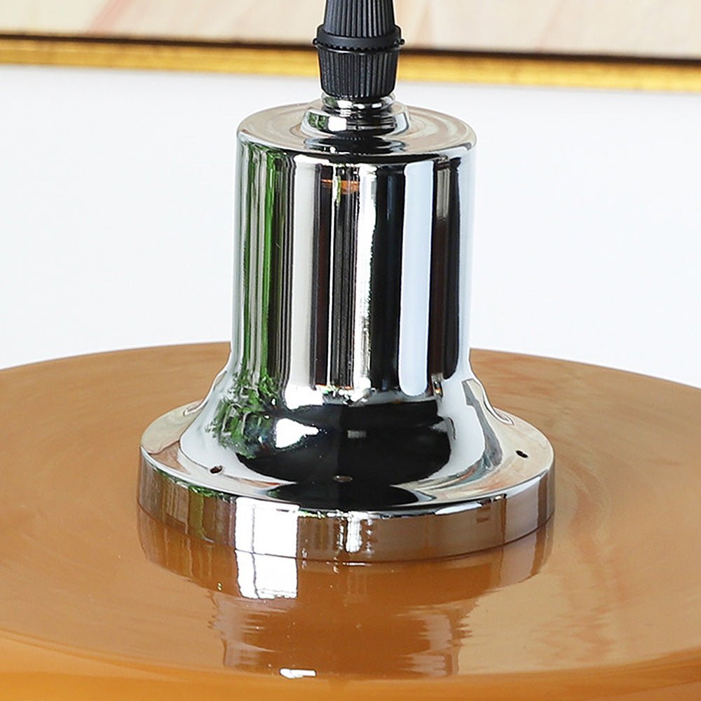 Lampa wisząca Bauhaus z szklanym kloszem w kolorze kawy