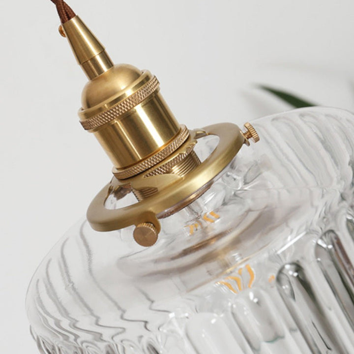 Vintage Kryształowa Lampa Wisząca – Zielone Szkło