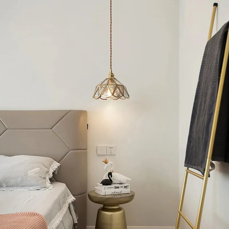 Lampa wisząca witrażowa