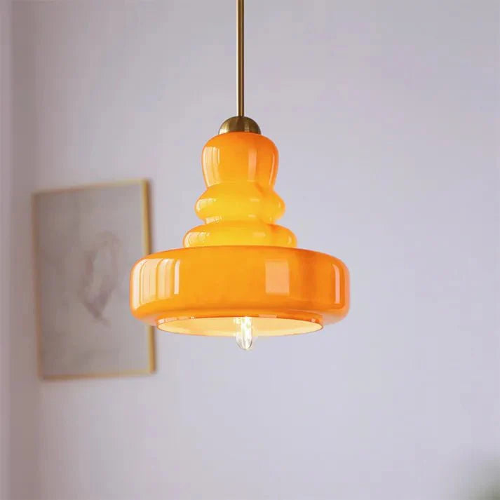 Lampa wisząca Bauhaus z szklanym kalebasem