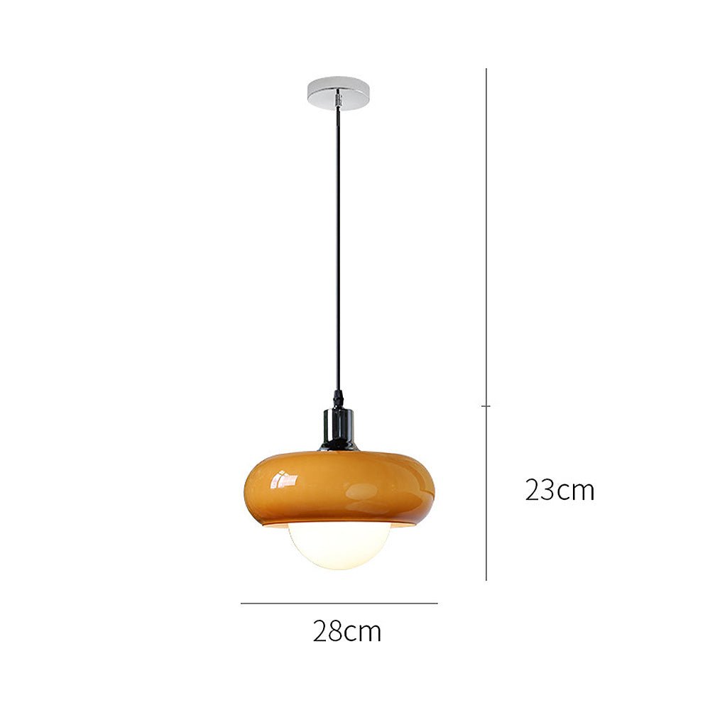 Lampa wisząca Bauhaus z szklanym kloszem w kolorze kawy