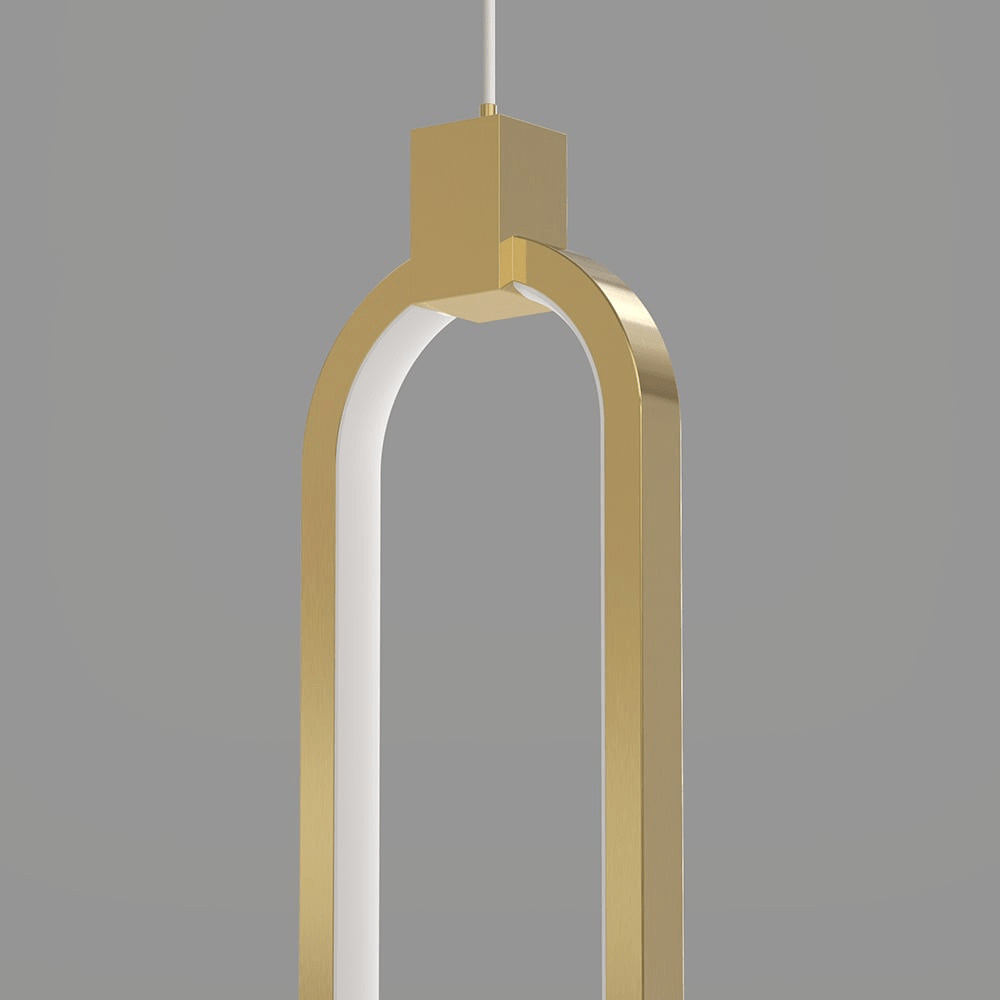 Lampa Wisząca 2-Świetlna Okrągła Złota Mosiężna