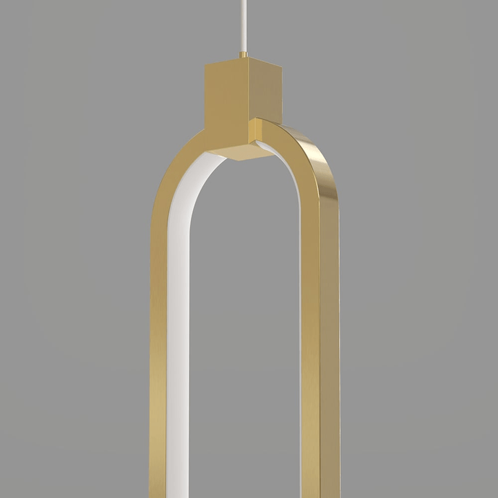 Lampa Wisząca 2-Świetlna Okrągła Złota Mosiężna