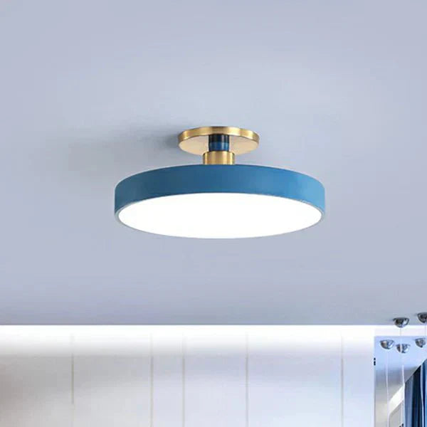 Ronde Flush Mount Light w stylu skandynawskim, akryl, sypialnia, LED, półpłaskie lampy sufitowe