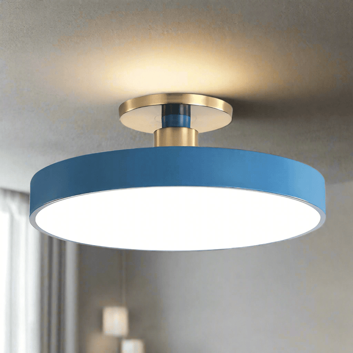 Ronde Flush Mount Light w stylu skandynawskim, akryl, sypialnia, LED, półpłaskie lampy sufitowe