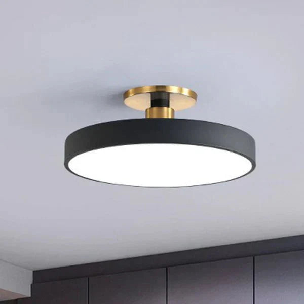 Ronde Flush Mount Light w stylu skandynawskim, akryl, sypialnia, LED, półpłaskie lampy sufitowe