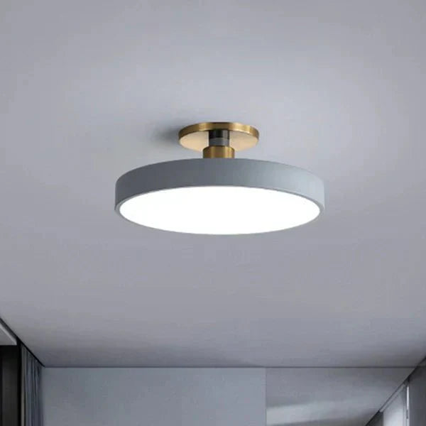 Ronde Flush Mount Light w stylu skandynawskim, akryl, sypialnia, LED, półpłaskie lampy sufitowe