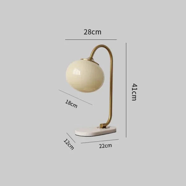 Lampa stołowa Marshmallow z metalu i szkła