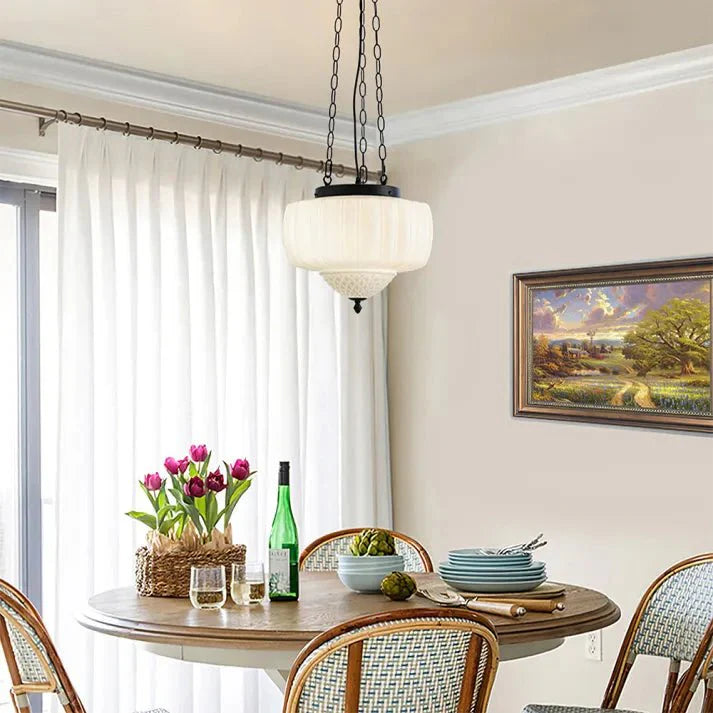 Nowoczesna biała minimalistyczna lampa wisząca