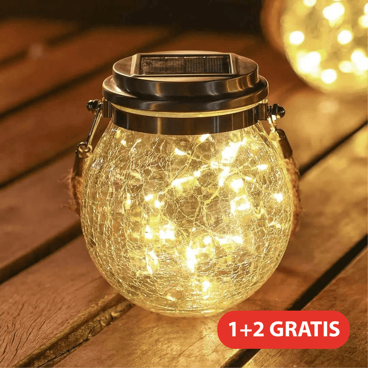 (1+2 GRATIS) Szklana lampa solarna