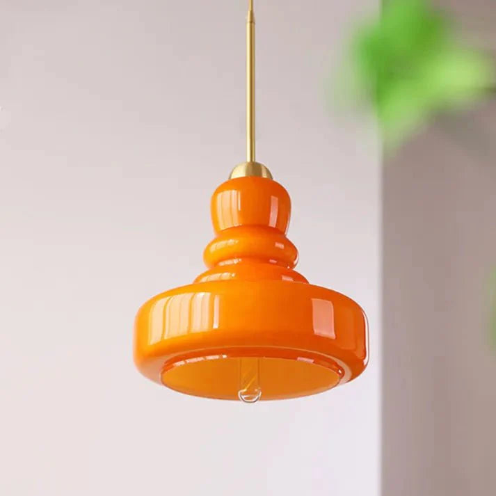 Lampa wisząca Bauhaus z szklanym kalebasem