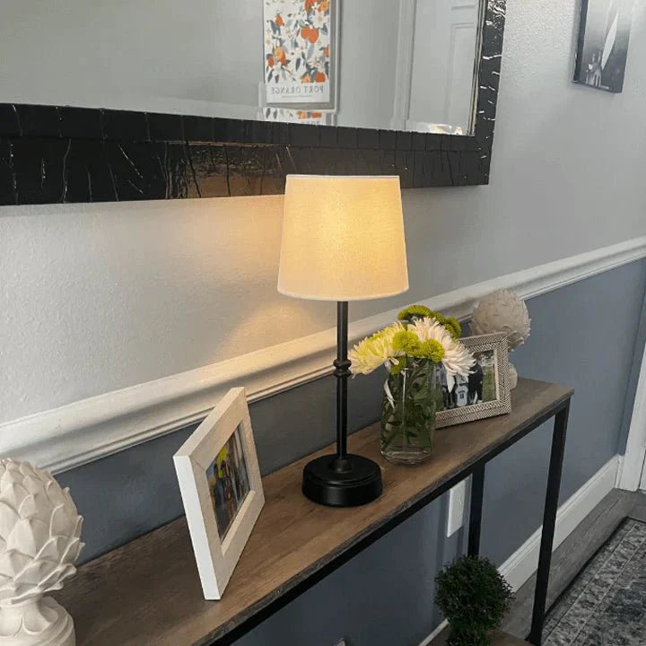 Lampa Stołowa LED Retro z Tkaniny Bezprzewodowa