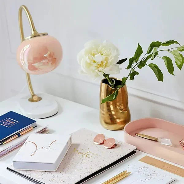 Lampa stołowa Marshmallow z metalu i szkła