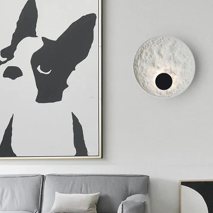 Okrągła Lampa Ścienna Księżycowa