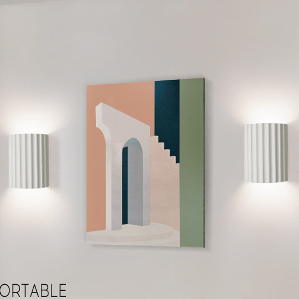 Nowoczesna półokrągła lampa ścienna z żywicy do salonu