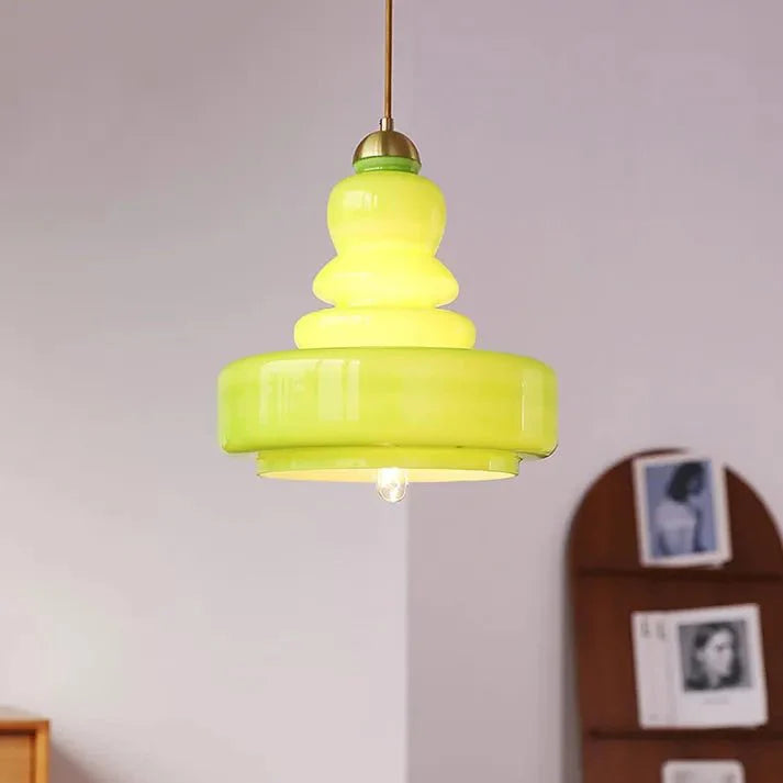 Lampa wisząca Bauhaus z szklanym kalebasem