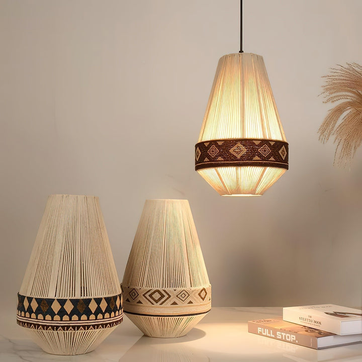 Boho Lampa Wisząca z Frędzlami