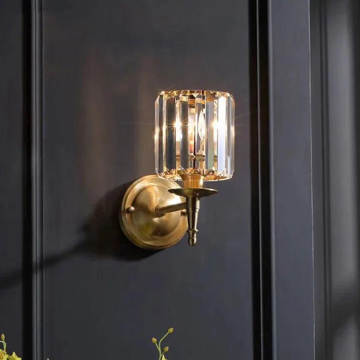 Luksusowa vintage kryształowa lampa ścienna