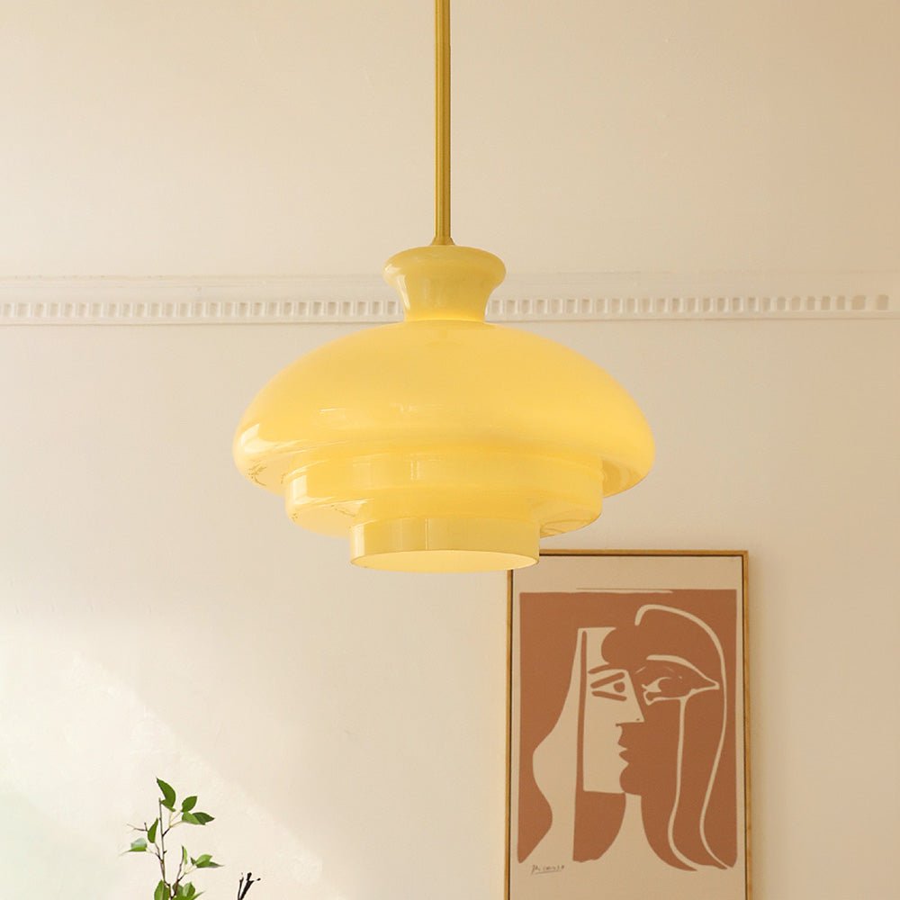 Lampa wisząca Bauhaus z mlecznego szkła