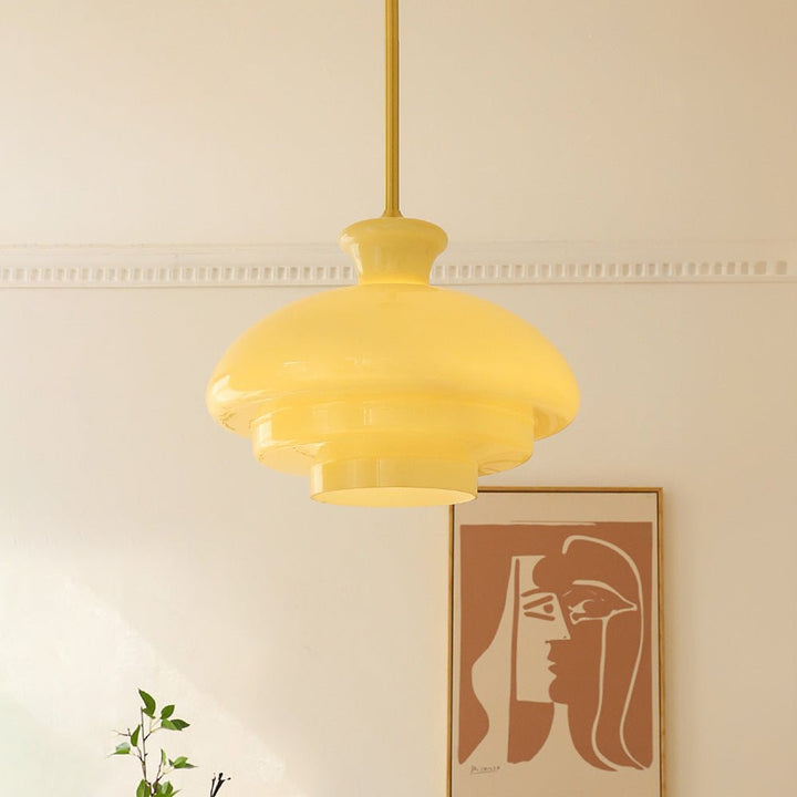 Lampa wisząca Bauhaus z mlecznego szkła