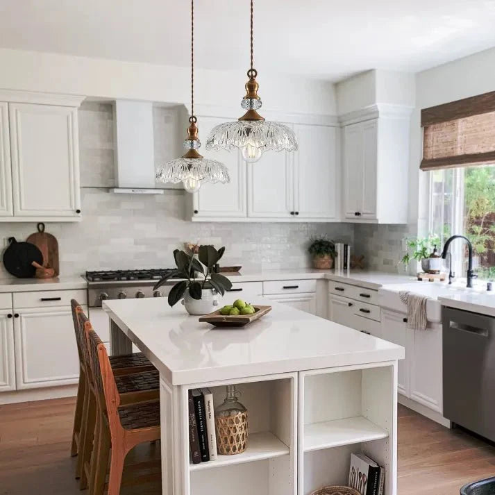 Lampa Wisząca Szklana Mini Wyspa Kuchenna w Stylu Mid Century