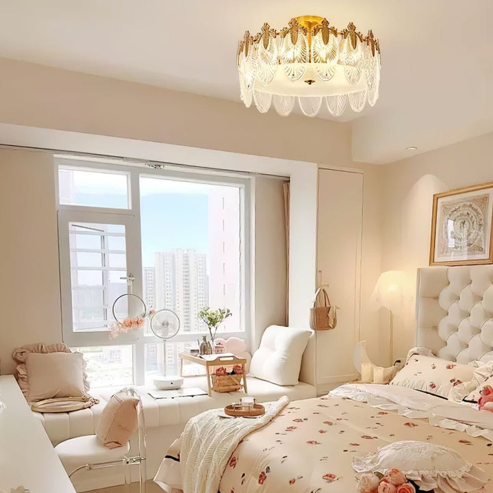 Dekoracyjny szklany okrągły żyrandol