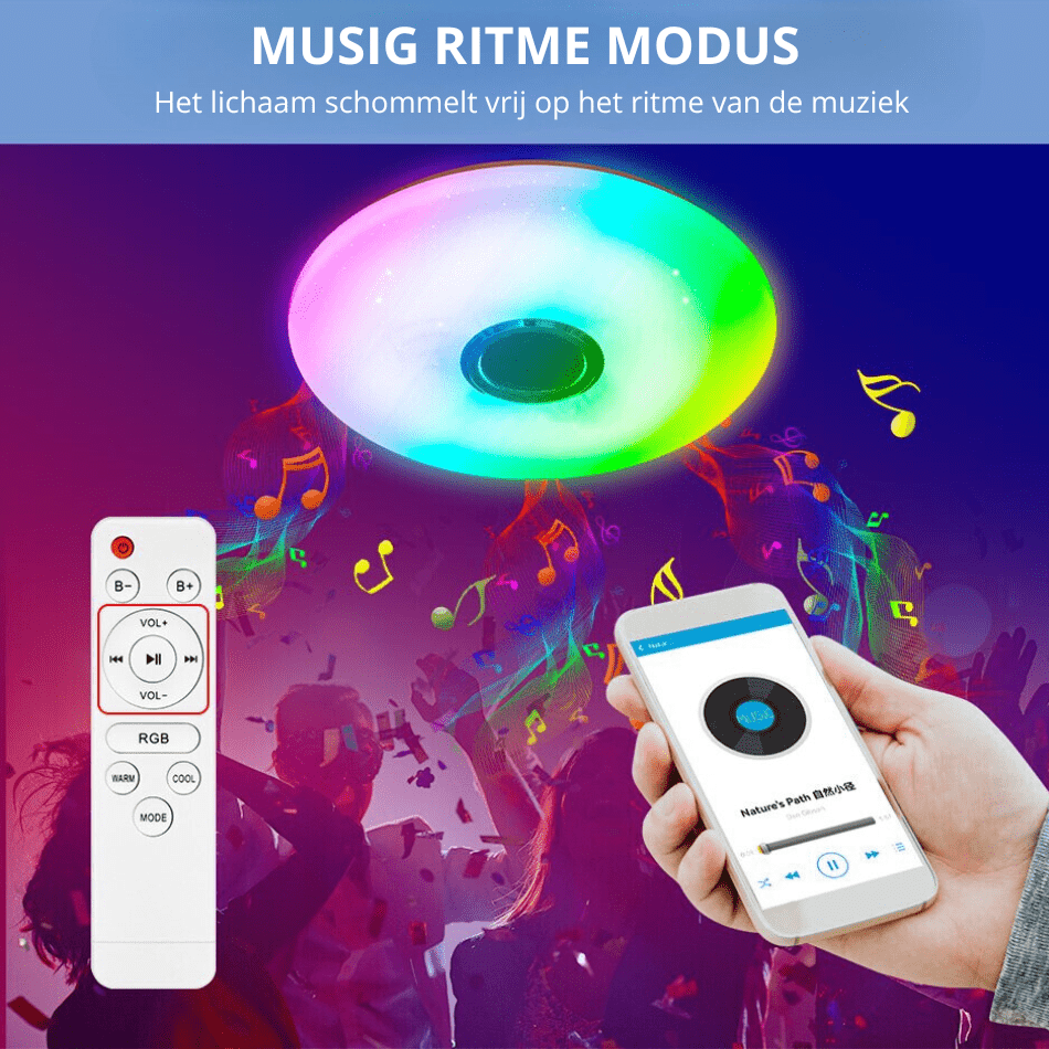 Lampa sufitowa z głośnikiem