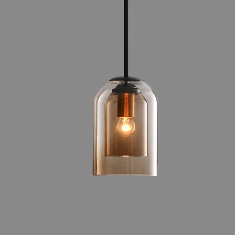 Lampa wisząca Mica w stylu mid-century z podwójnym szkłem