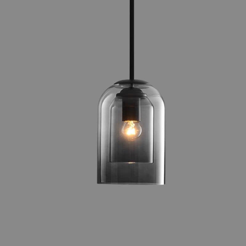 Lampa wisząca Mica w stylu mid-century z podwójnym szkłem