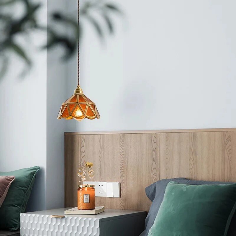 Lampa wisząca witrażowa