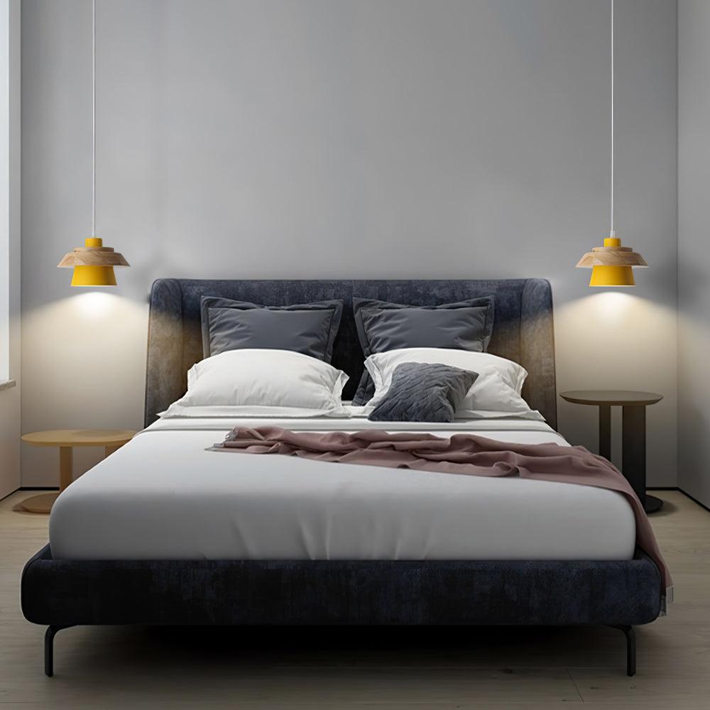 Lampa Wisząca Kamienna Drewniana