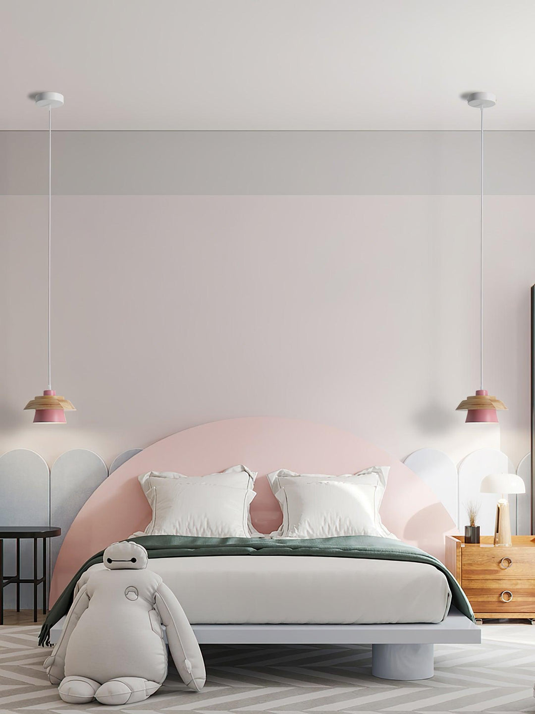 Lampa Wisząca Kamienna Drewniana