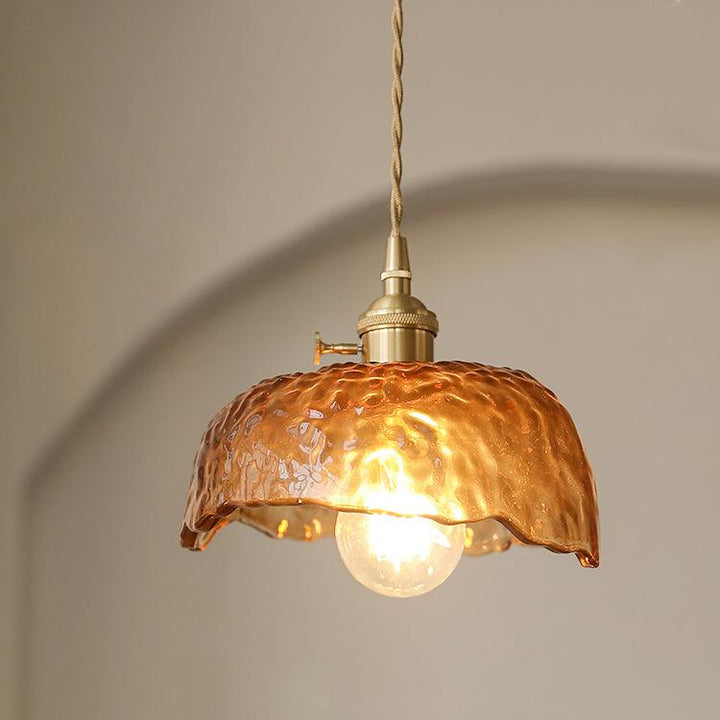 Vintage brązowa szklana lampa wisząca