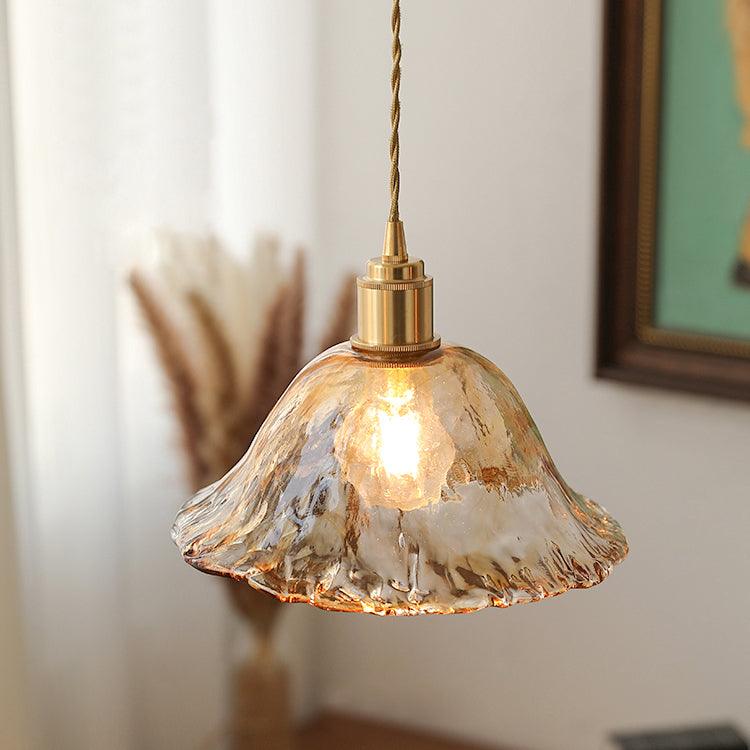 Vintage brązowa szklana lampa wisząca