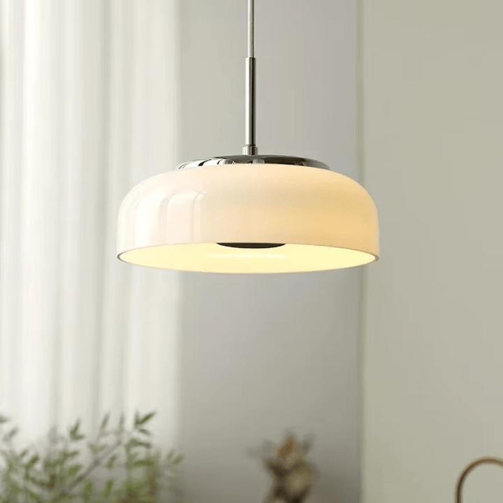 Lampa wisząca Bauhaus chrom biała
