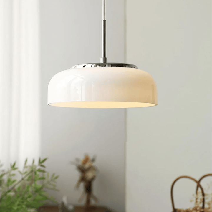 Lampa wisząca Bauhaus chrom biała