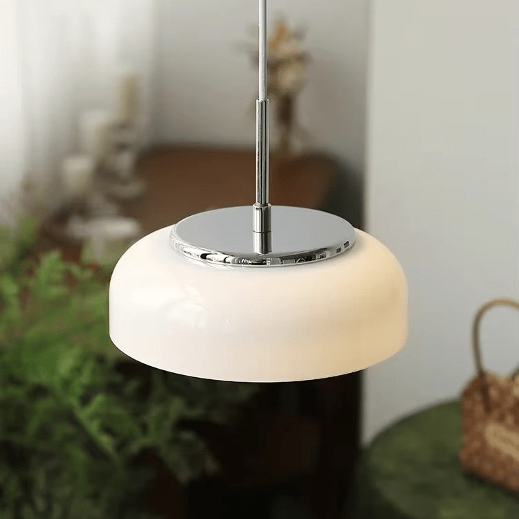 Lampa wisząca Bauhaus chrom biała