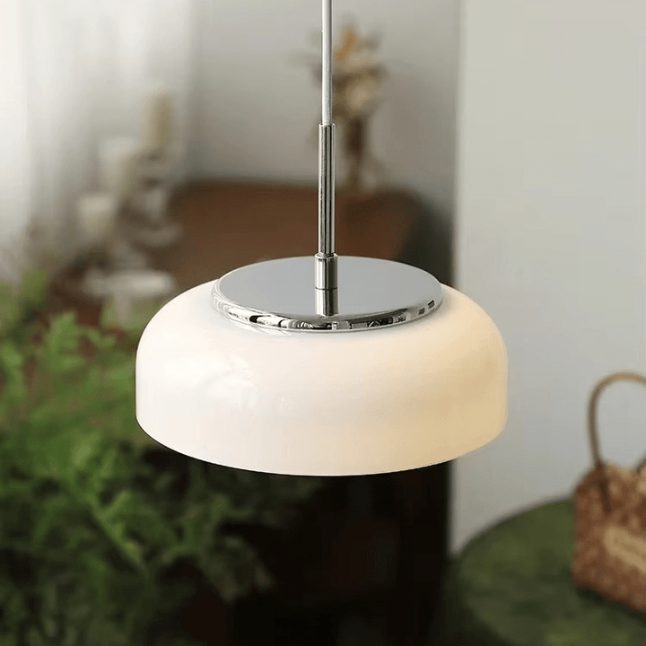 Lampa wisząca Bauhaus chrom biała