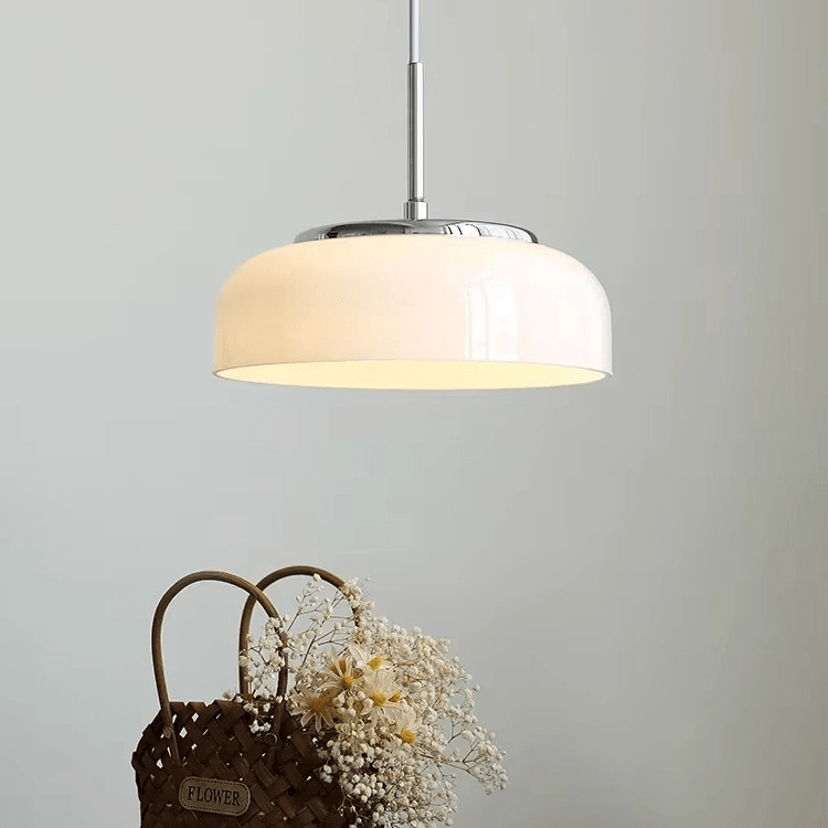 Lampa wisząca Bauhaus chrom biała