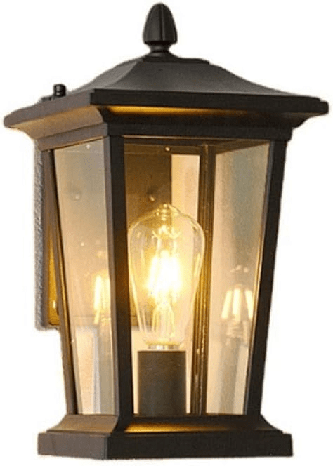 Lampa Ścienna Zewnętrzna z Wodoodpornym Szklanym Kloszem w Stylu Wiejskim