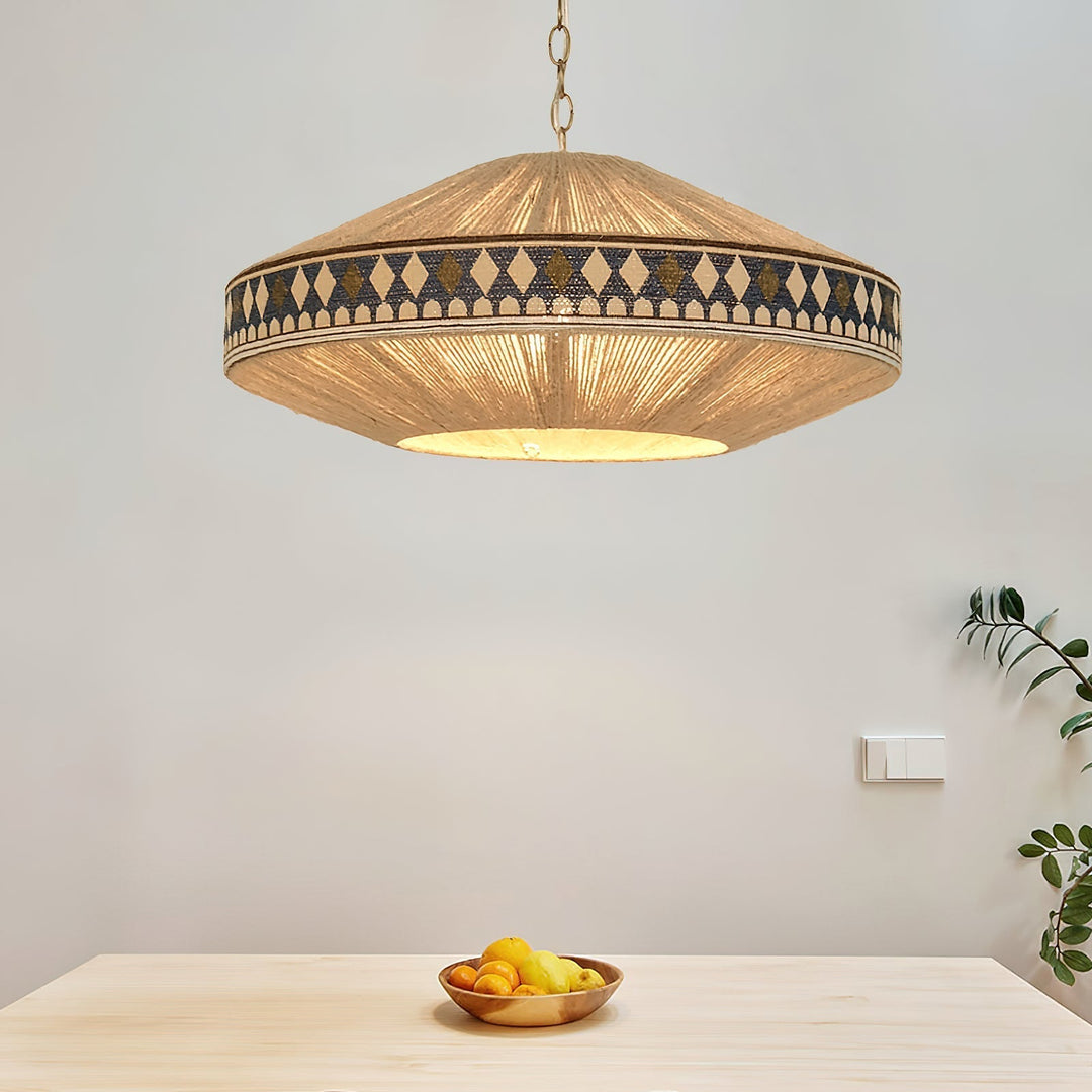 Boho Lampa Wisząca z Frędzlami