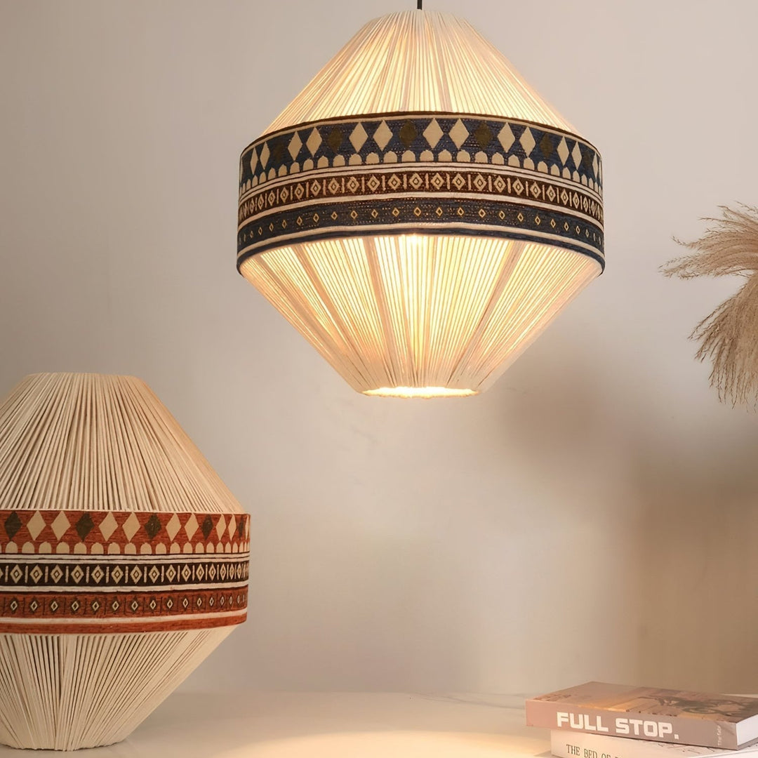 Boho Lampa Wisząca z Frędzlami