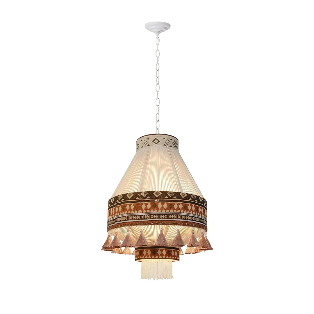 Boho Lampa Wisząca z Frędzlami