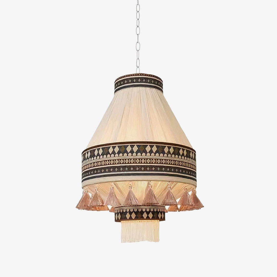 Boho Lampa Wisząca z Frędzlami