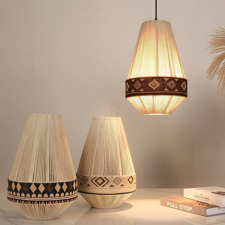 Boho Lampa Wisząca z Frędzlami