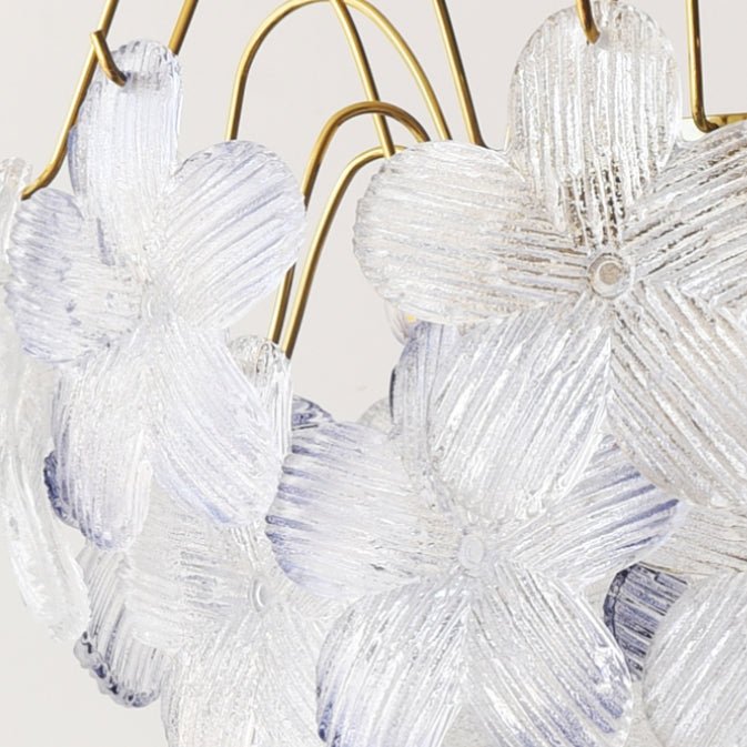 Wintage żyrandol w kształcie kwiatu z witrażowego szkła do salonu