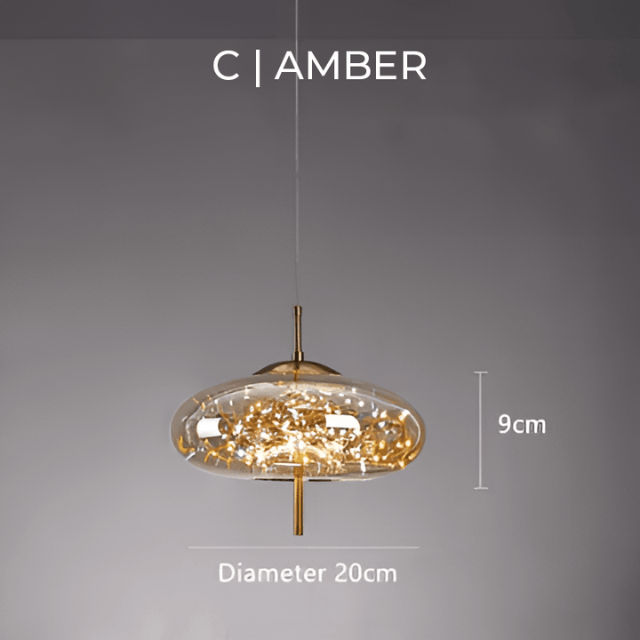 Essence | Wytworna Brązowa Lampa Wisząca ze Szkła