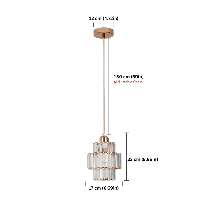 Fernando - Ronde Gelaagde Kristallen Hanglamp